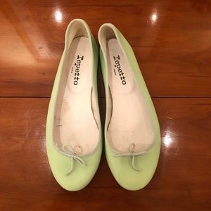Repetto Paris Flats in pale green - worn once